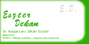 eszter dekan business card